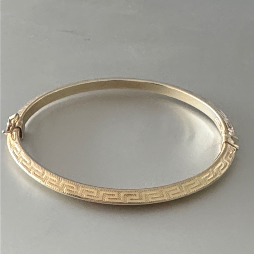 MIA FIORE Gold Plated 925 Sterling Silver Greek Key Dyadema Bangle Bracelet - Picture 5 of 15